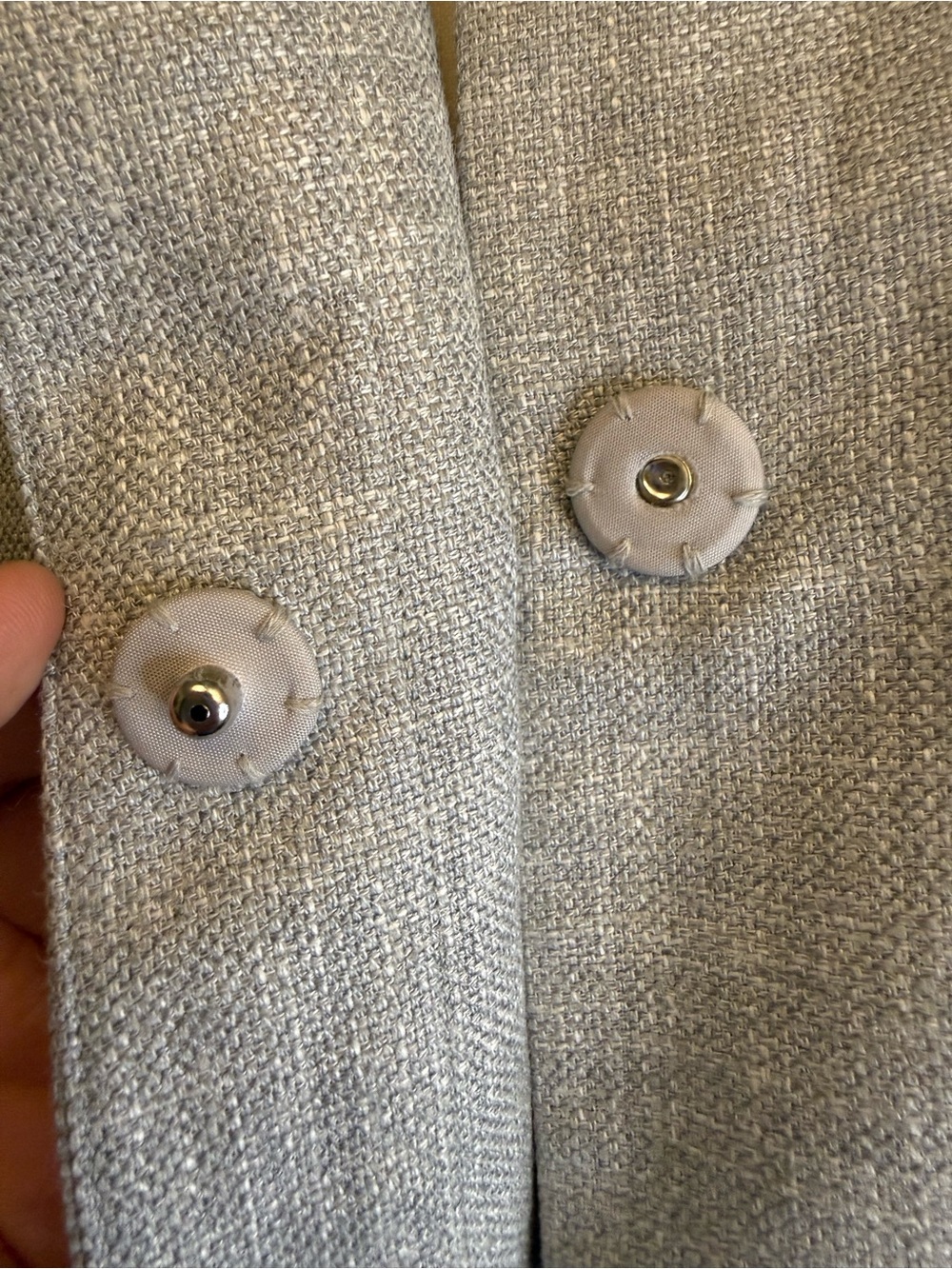 Brooks Brothers Women’s Silk Linen Bamboo Blend Jacket Size 8 Gray Snap Front - Picture 6 of 7